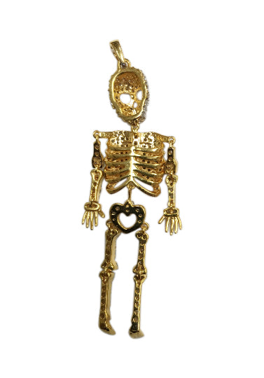 14K Solid Gold Diamond Skeleton Pendants. Genuine handmade pave diamond Pendant. Approx Size 2.60 "(19 x 65 mm)