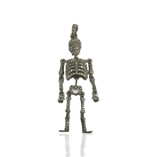 skeleton diamond pendants, Pave Diamond Skeleton Pendant, Gorgeous diamond detail statement piece, Approx.2'' (50x18 mm)