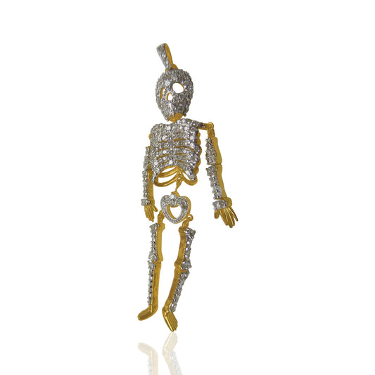 14K Solid Gold Diamond Skeleton Pendants. Genuine handmade pave diamond Pendant. Approx Size 2.60 "(19 x 65 mm)