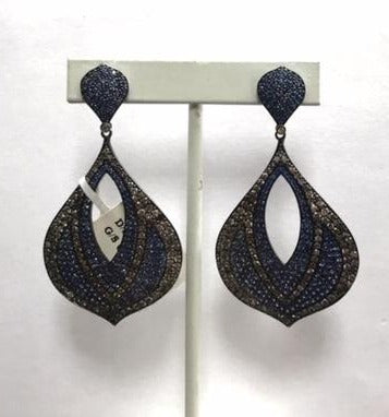 Diamond and Blue Sapphire Fancy Earrings