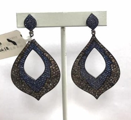 Diamond and Blue Sapphire Facny Earrings
