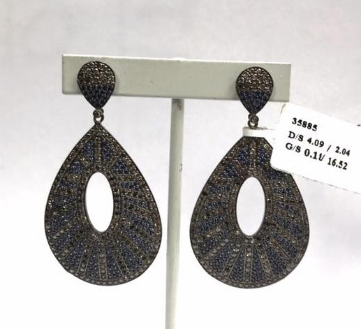 Diamond and Blue Sapphire Fancy Earring