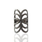 Diamond Barrel Loop Diamond Ring, Pave Diamond Ring, Pave Barrel Loop Ring, Approx 28 x 19mm. Sterling Silver