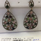 Diamond and Silver Multi Tourmaline Black Rhodium Finish Earrings