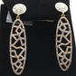 14k Solid Gold Diamond Earrings . Genuine handmade pave diamond Earrings . Approx Size 2.00 "(12 x 50 mm)