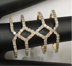 14k Solid Gold Diamond Rings. Genuine handmade pave diamond Rings. Approx Size 0.88 "(20 x 22 mm)