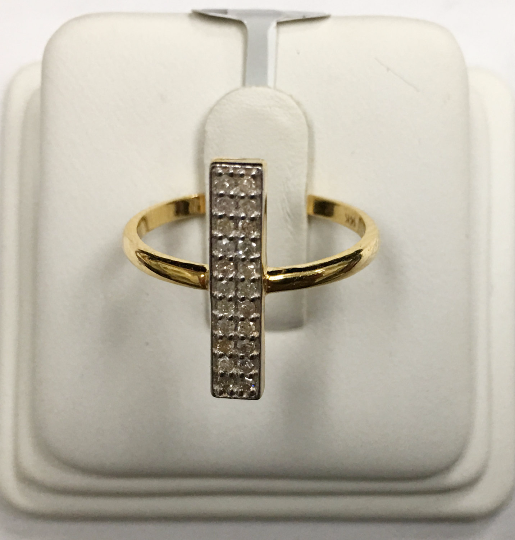 14k Solid Gold Rectangle Shape Diamond Rings. Genuine handmade pave diamond Rings. Approx Size 0.68 "(4 x 17 mm)
