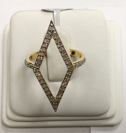 14k Solid Gold Open Marquise Shape Diamond Rings. Genuine handmade pave diamond Rings. Approx Size 1.20 "(14 x 30 mm)
