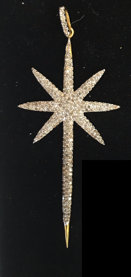 14K Solid Gold Star Diamond Pendants