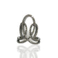 Pave Diamond Ring .925 Oxidized Sterling Silver Diamond Ring, Genuine handmade pave diamond Ring Size Approx 1.0"(25 x 20 mm)