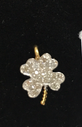 14k Solid Gold Flower Diamond Pendants. Genuine handmade pave diamond Pendant. Approx Size 0.56 "(11 x 14 mm)