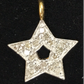 14k Solid Gold Star Diamond Pendants. Pendant. Approx Size 0.60 "(15 x 12 mm)