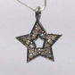 Stars Diamond Charm .925 Oxidized Sterling Silver Diamond Charms, Genuine handmade pave diamond Charm Size Approx 0.52"(13 x 13 MM)