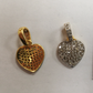 14k Solid Gold Heart Diamond Pendants. Approx Size 0.72 "(11 x 18 mm)