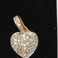 14k Solid Gold Heart Diamond Pendants. Approx Size 0.72 "(11 x 18 mm)