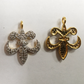 14K Solid Gold Diamond Fleur Di Lis Shape Pendants. Genuine handmade pave diamond Pendant. Approx Size 0.88 "(22 x 18 mm)