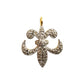 14K Solid Gold Diamond Fleur Di Lis Shape Pendants. Genuine handmade pave diamond Pendant. Approx Size 0.88 "(22 x 18 mm)