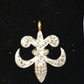 14K Solid Gold Diamond Fleur Di Lis Shape Pendants. Genuine handmade pave diamond Pendant. Approx Size 0.88 "(22 x 18 mm)