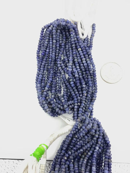Sodalite Roundel Beads Facetted 3-4mm