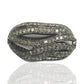Long Nugget Diamond Bead.925 Oxidized Sterling Silver Diamond Beads, Genuine handmade pave diamond Beads Size Approx 0.88"(14 x 22 MM)