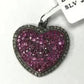 Heart Shape Diamond Charms .925 Oxidized Sterling Silver Diamond Charms, Genuine handmade pave diamond Charm Size Approx 0.80"(20 MM)