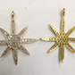 14k Solid Gold Star Diamond Pendants.  Approx Size 1.12 "(24 x 28 mm)
