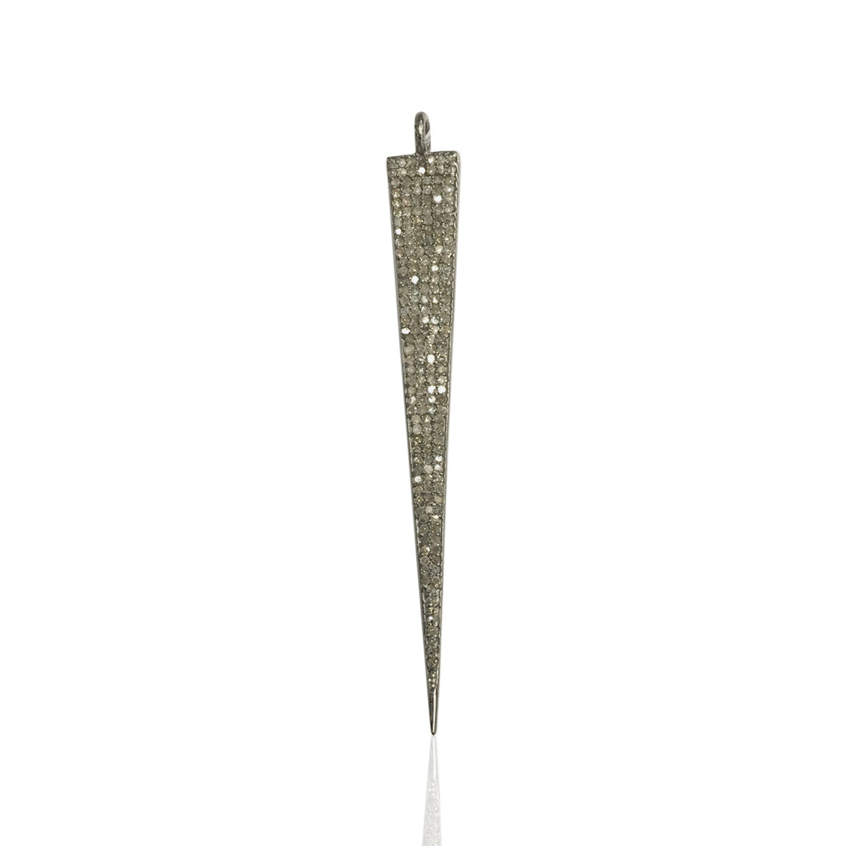 Spike Diamond Necklace .925 Oxidized Sterling Silver Diamond Necklace, Genuine handmade pave diamond Necklace Size Approx 2.40"(7 x 60 mm)