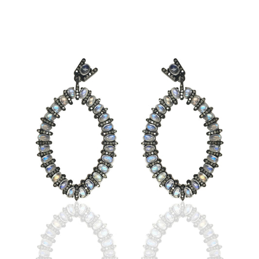 Marquise Diamond Silver Earring