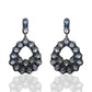 Silver Diamond Silver Earring .925 Oxidized Sterling Silver Diamond Earring, Genuine handmade pave diamond Earring.