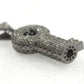 Key Diamond Pendants .925 Oxidized Sterling Silver Diamond Pendants, Genuine handmade pave diamond Pendant Size Approx 1.88"(47 x 18 MM)
