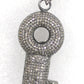 Key Diamond Pendants .925 Oxidized Sterling Silver Diamond Pendants, Genuine handmade pave diamond Pendant Size Approx 1.88"(47 x 18 MM)