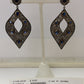 Diamond and Silver Blue Sapphire Black Rhodium Finish Earring