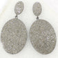 Oval Diamond Silver Earring