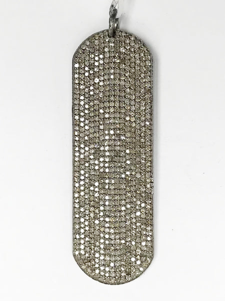 Round Edges Rectangle Shape Diamond Pendants & Charms