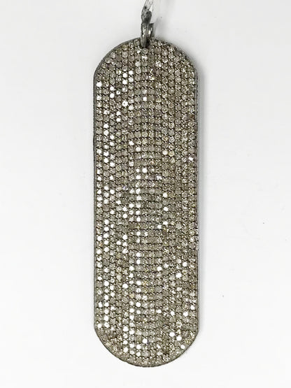 Round Edges Rectangle Shape Diamond Pendants & Charms