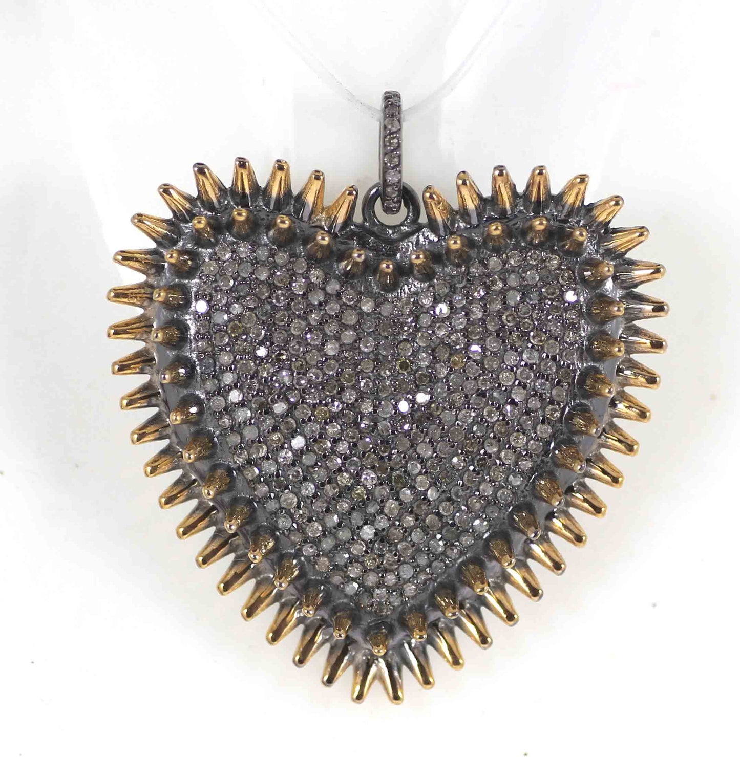 Heart Shape Pave Diamond Pendants