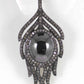 Leaf shape Pave Diamond Pendants .925 Oxidized Sterling Silver Diamond Pendants, Genuine handmade pave diamond Pendants Size 53 x 24 mm