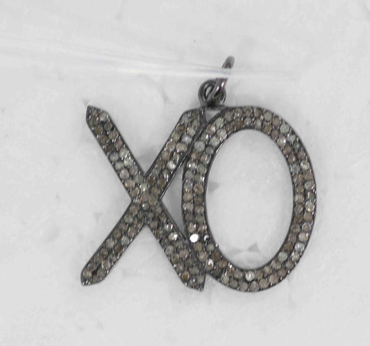 XO shape Pave Diamond Pendants
