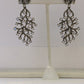 Diamond and Silver White Rainbow Moon Stone Black Rhodium Finish Earrings.
