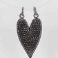 Heart Shape Pave Diamond Pendants .925 Oxidized Sterling Silver Diamond Pendants, Genuine handmade pave diamond Pendants Size 24 x 15 mm