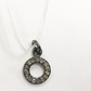 Round Diamond Silver Charm .925 Oxidized Sterling Silver Diamond Charms, Genuine handmade pave diamond Charm Size Approx 0.28"(7 MM)