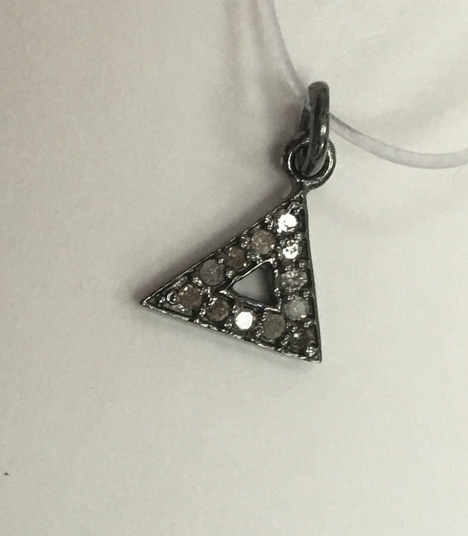 Triangle Shape Diamond Silver Charm