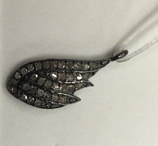 Wings Shape Diamond Silver Charm