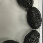 Fancy Sprial Oval Black Spinel Pave Silver Beads