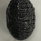 Fancy Sprial Oval Black Spinel Pave Silver Beads