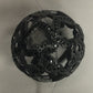 Round Filgree Black Spinel Pave Silver Beads