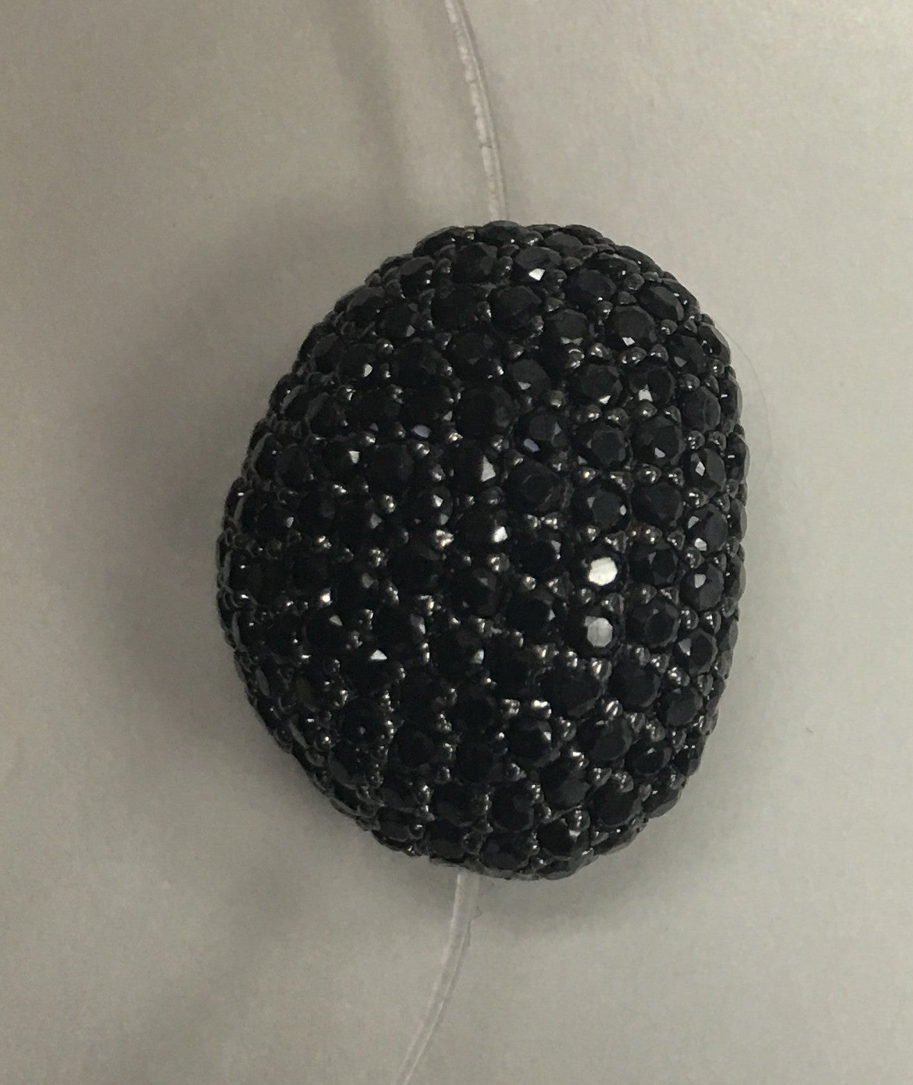 Nugget shape Black Spinel Pave Silver Beads