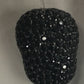 Nugget shape Black Spinel Pave Silver Beads