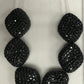 Nugget shape Black Spinel Pave Silver Beads