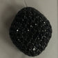 Nugget shape Black Spinel Pave Silver Beads